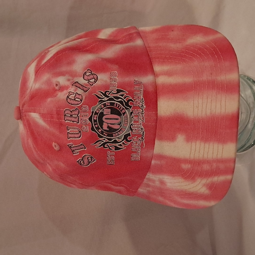 New Sturgis Black Hills Rally 70th Anniversary Pink Tie Dye Ball Cap
